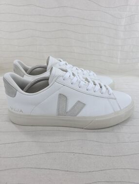 Veja Mens Campo Extra-White/Natural-Suede Leather Casual Sneakers Shoes Size 10